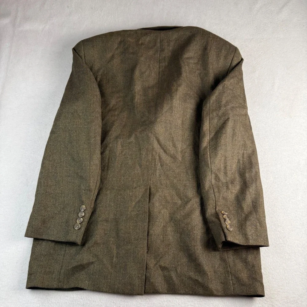 Chaps Ralph Lauren Mens Brown Herringbone Lambswool Blazer Sport Coat Canada